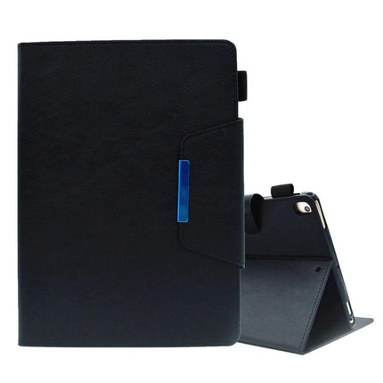 Suede Texture Leather Case with Magnetic Clasp for iPad 10th Gen - black suede texture protective folio with hands-free horizontal stand