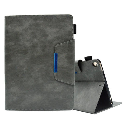 Suede Texture Leather Case with Magnetic Clasp for iPad 10th Gen in gray suede texture, magnetic clasp, stand mode for hands-free viewing