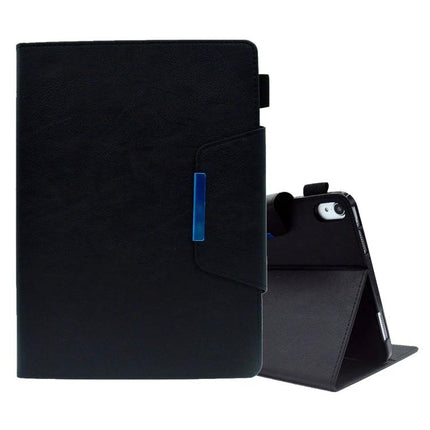 Leather Protective Case for Tablets with Magnetic Clasp and Stand in black leather with built-in stand, card slots and secure magnetic clasp, hands-free viewing