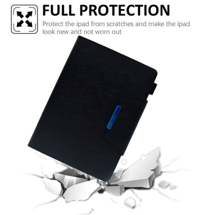 Leather Protective Case for Tablets with Magnetic Clasp and Stand in black leather with built-in stand and card slots for hands-free viewing