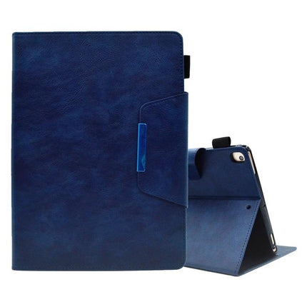 Leather Protective Case for Tablets with Magnetic Clasp and Stand in navy blue with built-in stand and card slots