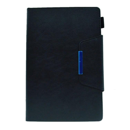 Magnetic Clasp Suede Leather Case for Samsung Galaxy Tab A8 10.5 in black suede with card slots and foldable stand