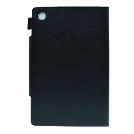 Magnetic Clasp Suede Leather Case for Samsung Galaxy Tab A8 10.5 in black with card slots, stand feature and secure magnetic clasp