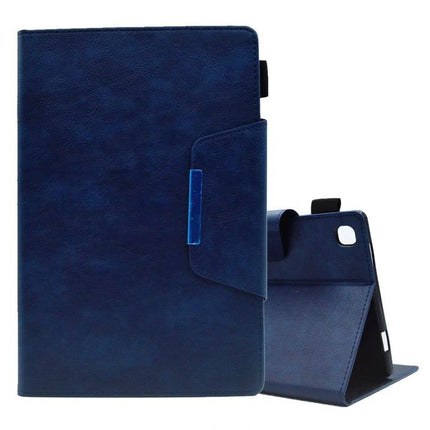 Magnetic Clasp Suede Leather Case for Samsung Galaxy Tab A8 10.5 in navy suede with card slots, stand and secure magnetic clasp