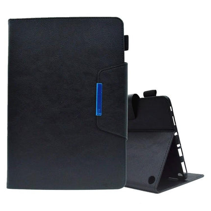 Suede Leather Protective Case for Samsung Galaxy Tab A 8.0 2019 black PU leather folio with card slots, stand function and TPU shell for travel and students