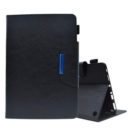 Suede Leather Protective Case for Samsung Galaxy Tab A 8.0 2019 in black PU leather with card slots, stand and TPU shell for travel and student use