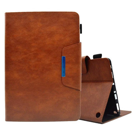 Suede Leather Protective Case for Samsung Galaxy Tab A 8.0 2019 brown PU leather folio with stand card slots and TPU inner shell