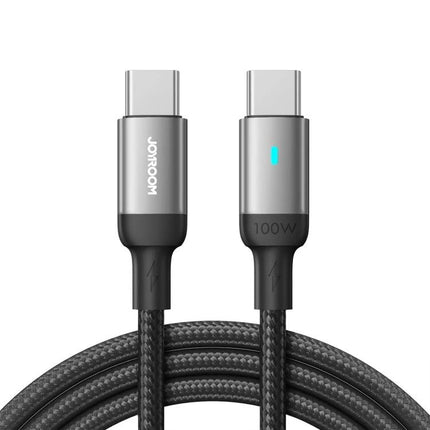 Joyroom USB-C Cable for Daily Device Charging at Home and Travel – braided 100W USB-C to USB-C fast charging cable, metal connectors, travel-friendly