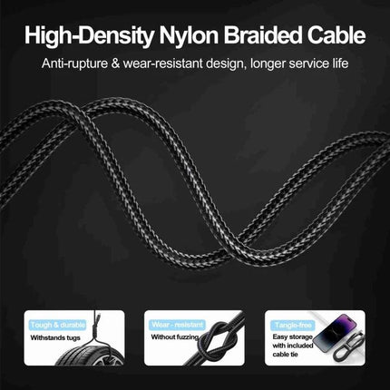 Joyroom USB-C Cable for Daily Device Charging at Home and Travel – high-density nylon braided, durable tangle-free charging cable