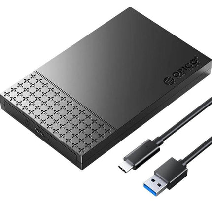 ORICO 2.5-Inch Hard Drive Enclosure for Everyday Storage - compact black 2.5-inch SATA HDD/SSD external case with USB-C to USB-A cable