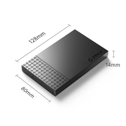 ORICO 2.5-Inch Hard Drive Enclosure for Everyday Storage black 2.5" SATA external case 128x80x14mm for laptops, SSDs and HDDs