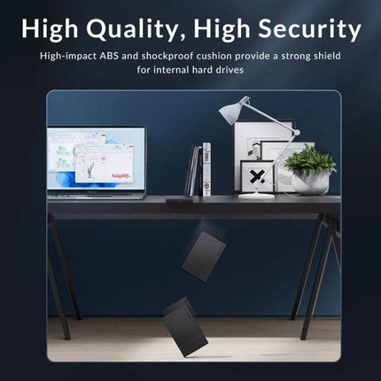 ORICO 2.5-Inch Hard Drive Enclosure for Everyday Storage - durable ABS shockproof enclosure for 2.5-inch SATA HDDs/SSDs up to 6TB