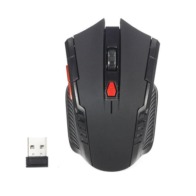 Wireless Mouse with Adjustable DPI for Everyday Office Work - black ergonomic wireless mouse with USB receiver and DPI button