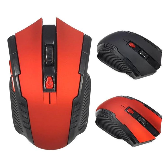 Wireless Mouse with Adjustable DPI for Everyday Office Work - red wireless ergonomic mouse with DPI button and scroll wheel