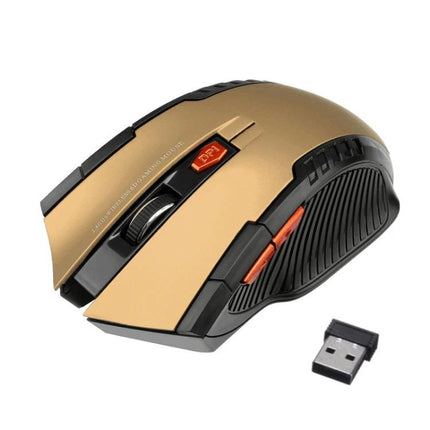 Wireless Mouse with Adjustable DPI for Everyday Office Work - gold ergonomic wireless mouse with USB receiver