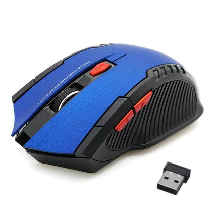 Wireless Mouse with Adjustable DPI for Everyday Office Work - blue ergonomic cordless mouse with USB receiver