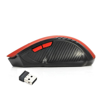 Wireless Mouse with Adjustable DPI for Everyday Office Work - red black ergonomic wireless mouse with USB receiver