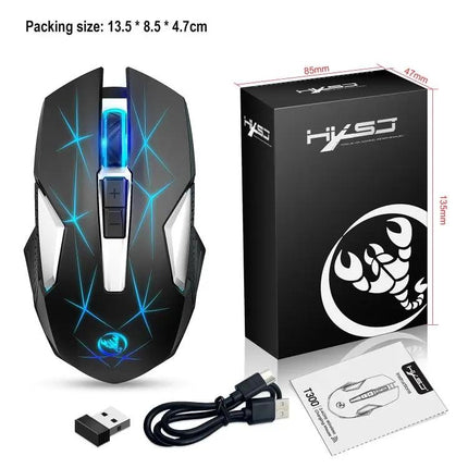 HXSJ Colorful Luminous Wireless Mouse for Everyday Computing