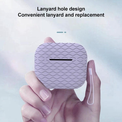Silicone Earphone Case for Daily Protection on the Go - lavender silicone case with lanyard hole for commuting and quick charging access