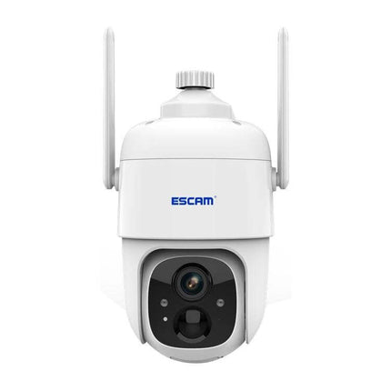 ESCAM G24 Solar-Powered Outdoor Night Vision Security Camera white solar outdoor PTZ camera with dual antennas and night vision