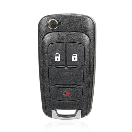 Opel Replacement Key Case with Foldable Blade and 3 Buttons - black replacement shell for Opel Chevrolet Buick, fits existing electronics