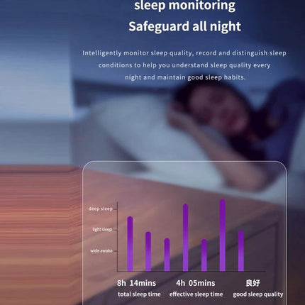 Versatile Smart Watch for Daily Connectivity and On-the-Go Use sleep monitoring screen showing nightly sleep stages and sleep time stats