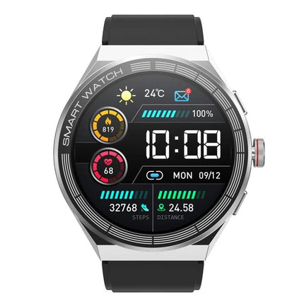 BM01 Smart Watch for Everyday Notifications and Connectivity - round black smartwatch displaying time, steps, heart rate and notifications