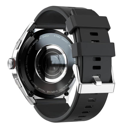 BM01 Smart Watch for Everyday Notifications and Connectivity - rear view showing heart rate sensor and black silicone strap