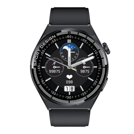 Experience Everyday Convenience with a HDT Smart Watch - black 1.6-inch full-touch smartwatch showing heart rate, steps, calls and notifications