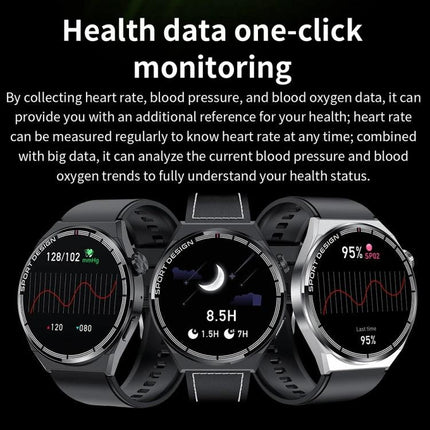 Experience Everyday Convenience with a HDT Smart Watch showing heart rate, blood pressure and SpO2 monitoring on 1.6-inch full-touch display