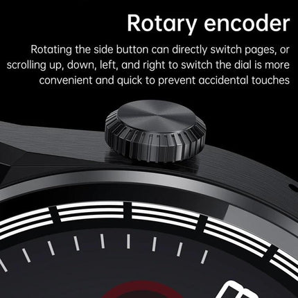Experience Everyday Convenience with a HDT Smart Watch — close-up of rotary encoder crown and 1.6-inch full-touch display, call and heart-rate monitoring features