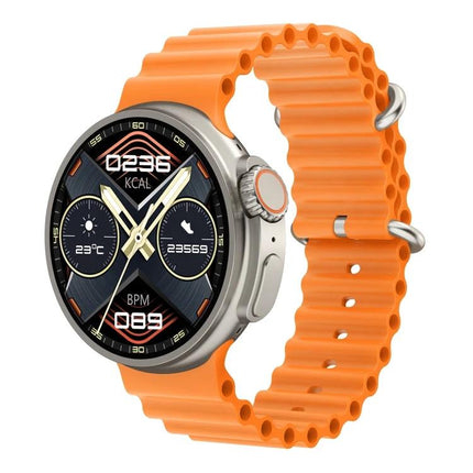 Essential Smart Watch for Daily Health Tracking and Connectivity - orange sport smartwatch showing activity metrics and notifications