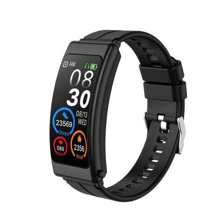 Silicone Band Smart Watch for Everyday Activity Tracking - black fitness tracker showing steps, heart rate, calories and sleep