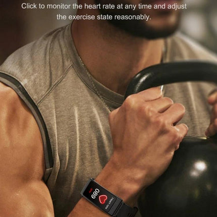 Silicone Band Smart Watch for Everyday Activity Tracking on wrist showing heart rate during kettlebell workout
