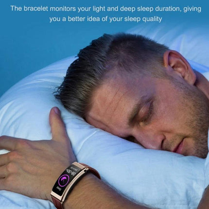 Silicone Band Smart Watch for Everyday Activity Tracking worn during sleep to monitor heart rate, steps, and sleep stages
