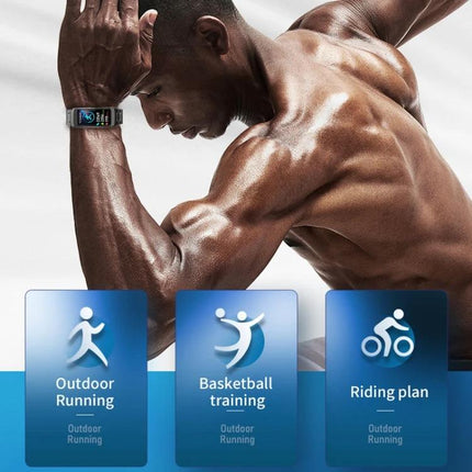 Smart Watch for Everyday Fitness and Communication Tracking shown on athletic runner tracking heart rate, steps, and messages
