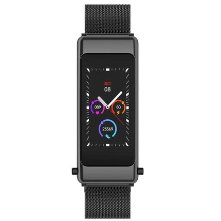 Daily Companion Smart Watch for Active Lifestyles — black rectangular fitness tracker showing heart rate, steps and activity rings