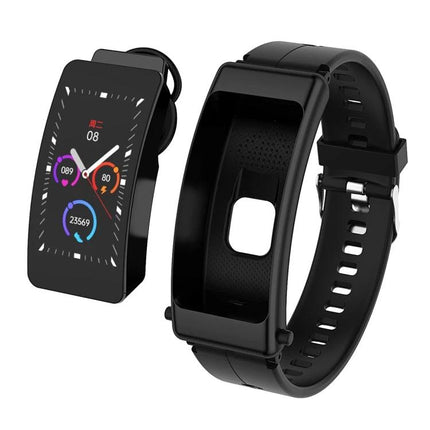 Essential Smart Watch for Everyday Health Monitoring - black fitness tracker showing step count heart rate and detachable display