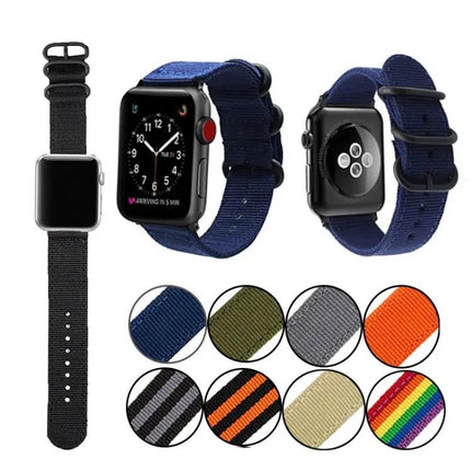 Black Canvas Buckle Watch Band For Apple Watch 41/45mm | Syndmart