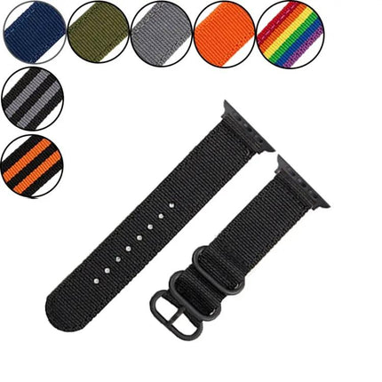 Black Canvas Buckle Watch Band For Apple Watch 41/45mm