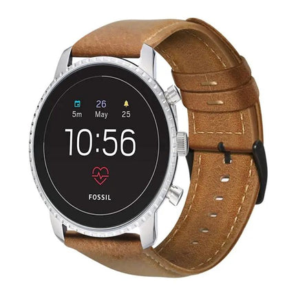 Genuine Oil Wax Leather Watch Band For Fossil And Huawei