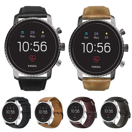 Genuine Oil Wax Leather Watch Band For Fossil And Huawei