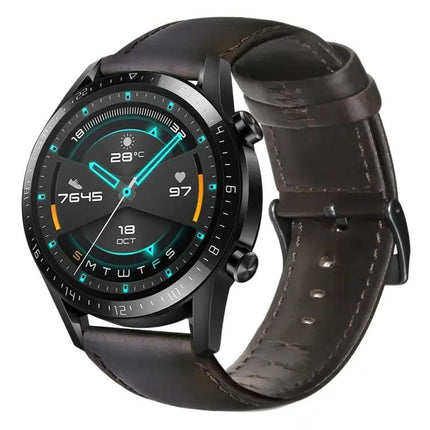 Genuine Oil Wax Leather Watch Band For Fossil And Huawei