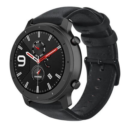 Oil Wax Leather Watch Band For Amazfit GTR 47mm TicWatch