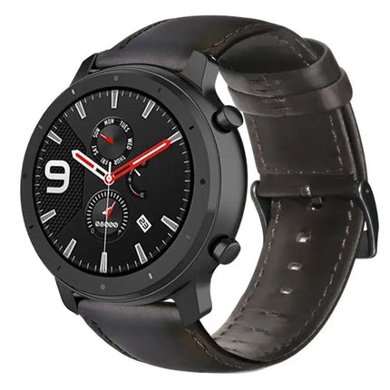 Oil Wax Leather Watch Band For Amazfit GTR 47mm TicWatch