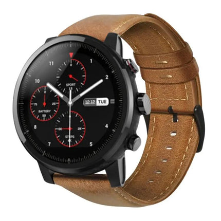 Oil Wax Leather Watch Band For Amazfit GTR 47mm TicWatch