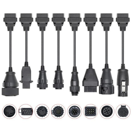 Truck Diagnostic Cable for Everyday Vehicle Maintenance – set of multiple OBD truck diagnostic adapters and cables for fleet pre-trip checks