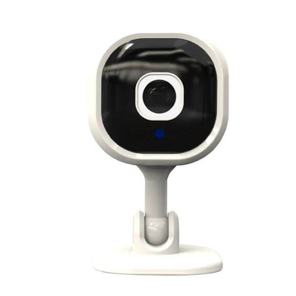 A3 WiFi Security Camera with Motion Detection and Night Vision mounted indoor on a stand, showing lens and night-vision sensor