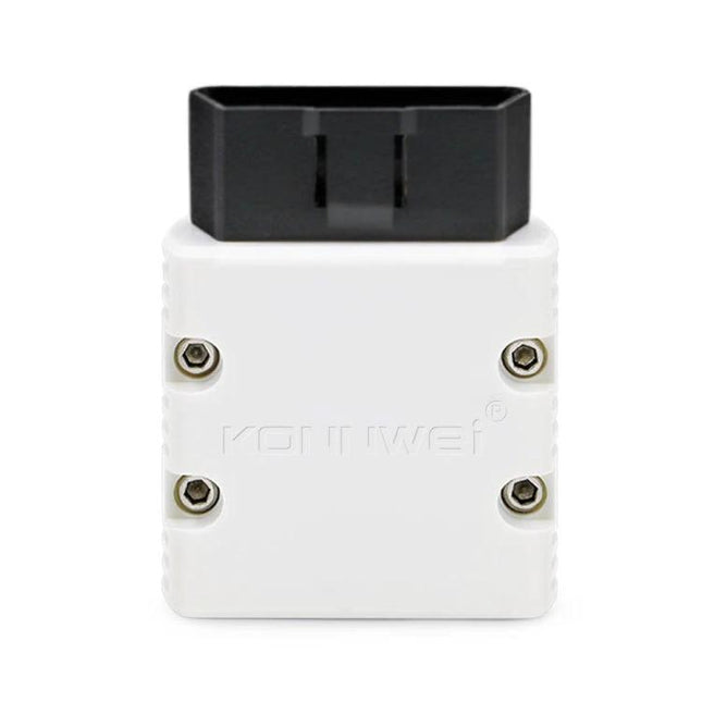 Practical KONNWEI Scanner for Everyday Vehicle Maintenance - white OBD II diagnostic dongle showing connector and casing