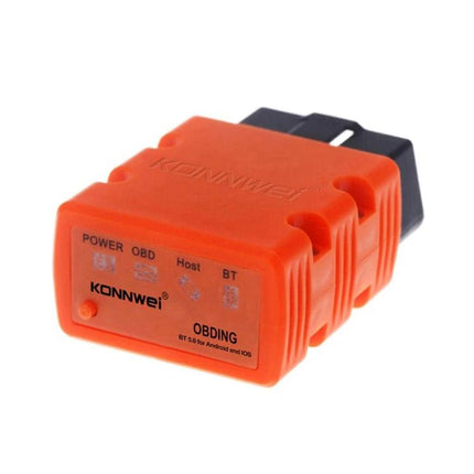 Practical KONNWEI Scanner for Everyday Vehicle Maintenance plugged into OBD port showing compact orange OBD II diagnostic device